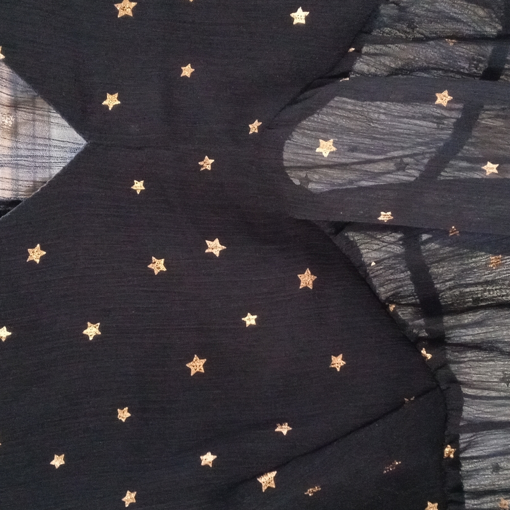 Francesca's navy blue with gold stars top size xl - Picture 2 of 2